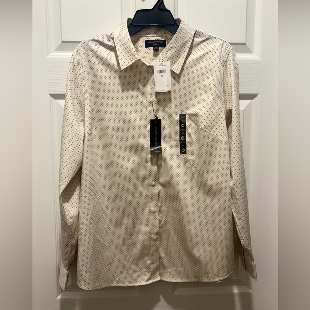 Banana Republic Beige Button-Down Shirt
